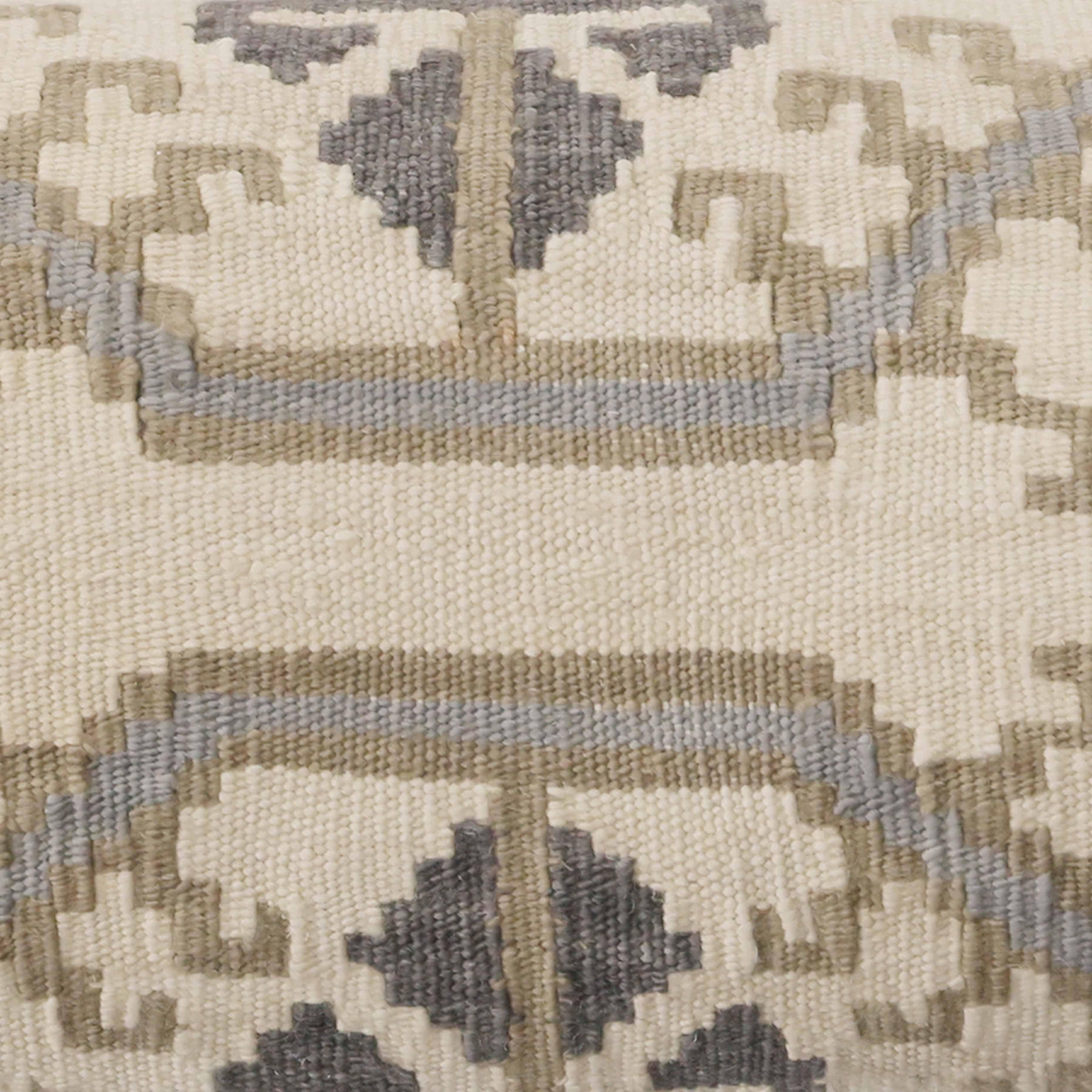 Decorative Lumbar Pillow with Symmetrical Geometric Pattern | Extra-Long Design