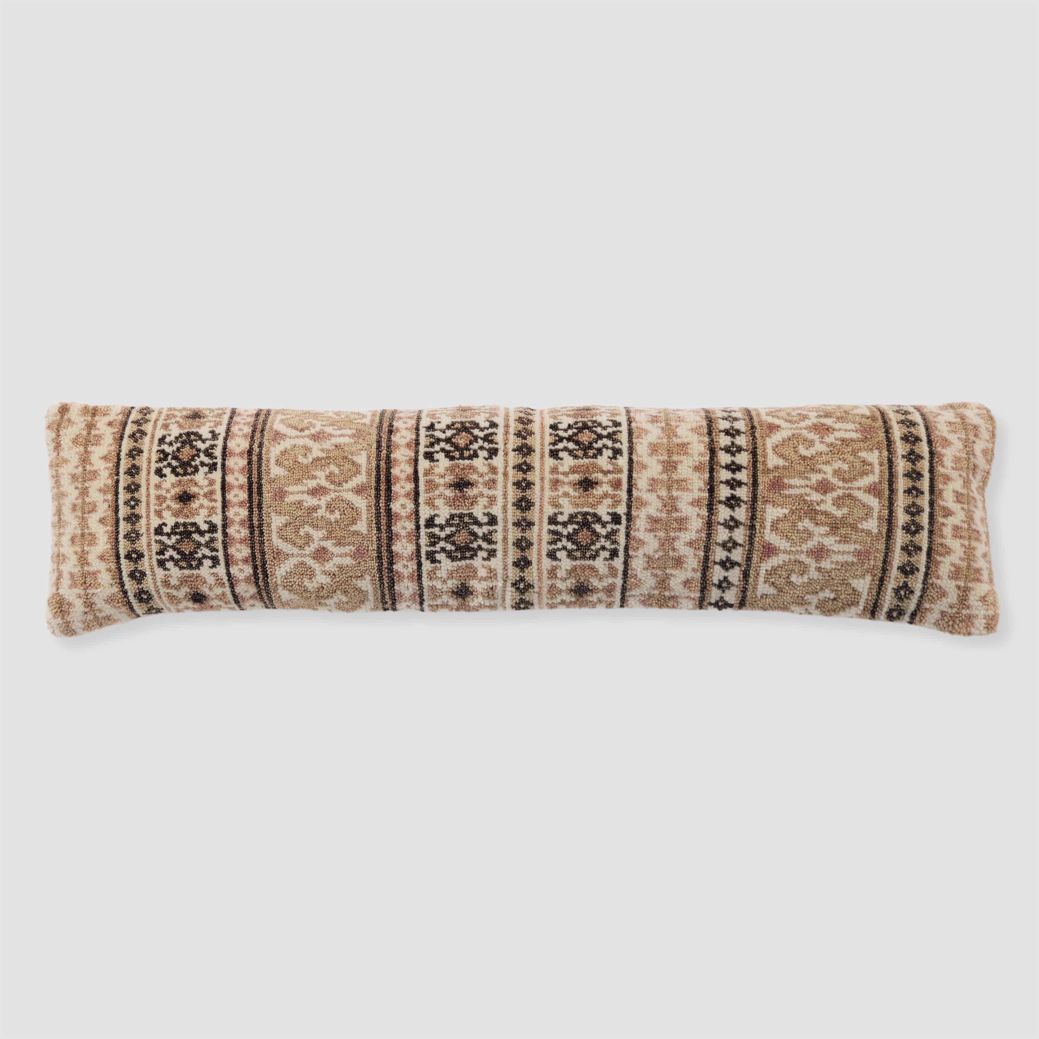 Decorative Lumbar Pillow with Vintage-Inspired Pattern | Extra-Long Design