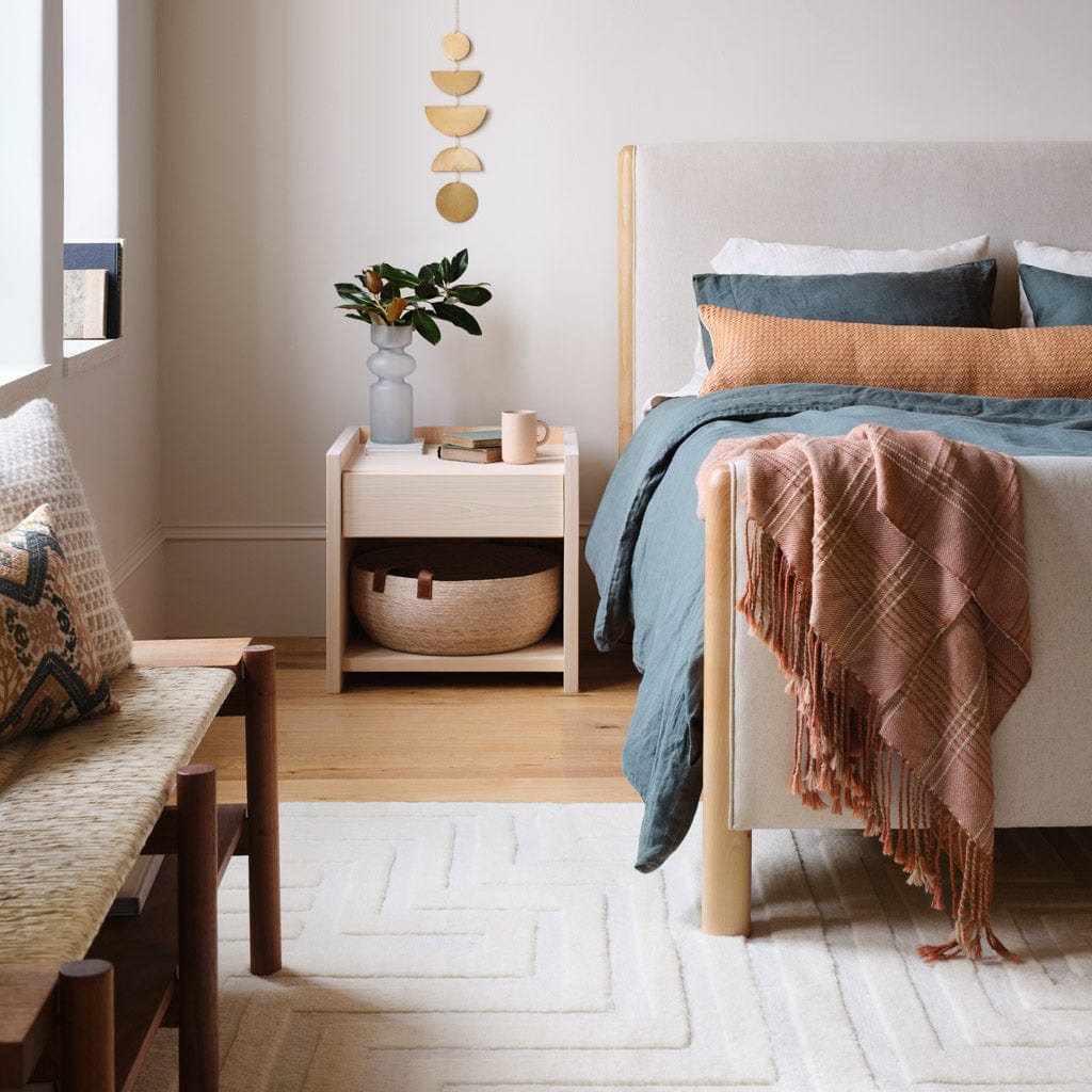 Decorative Lumbar Pillow with Subtle Woven Texture | Extra-Long Design