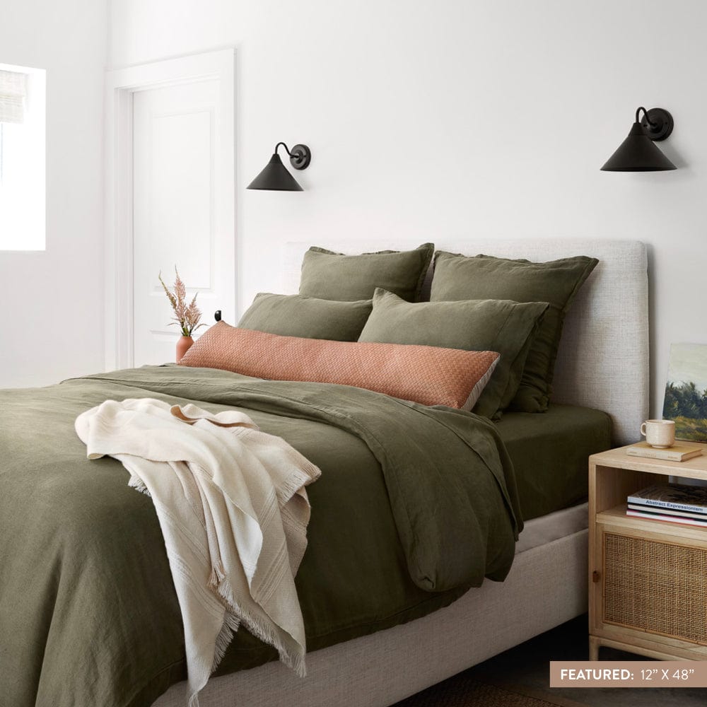 Decorative Lumbar Pillow with Subtle Woven Texture | Extra-Long Design