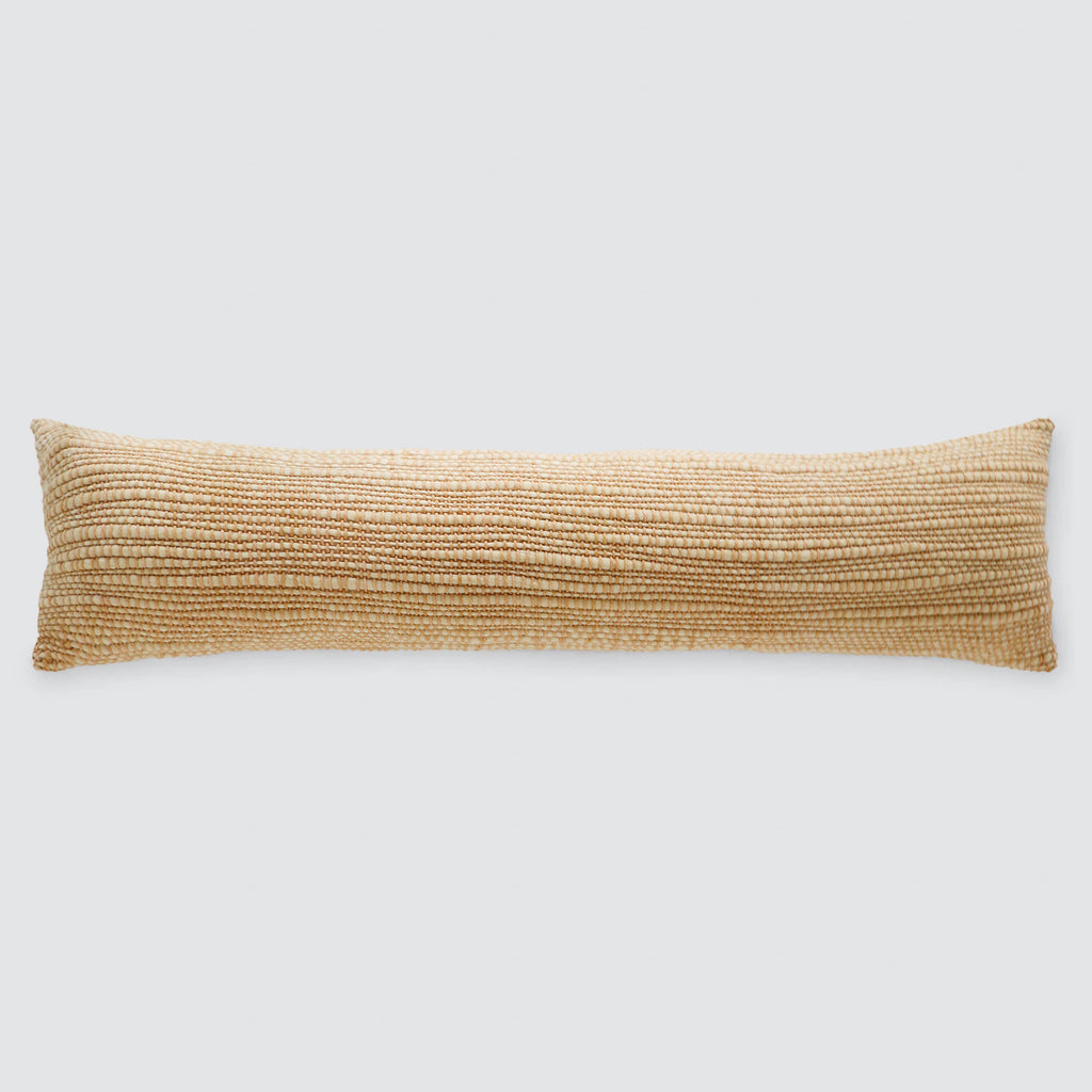 Decorative Lumbar Pillow with Fine Textured Weave | Extra-Long Design