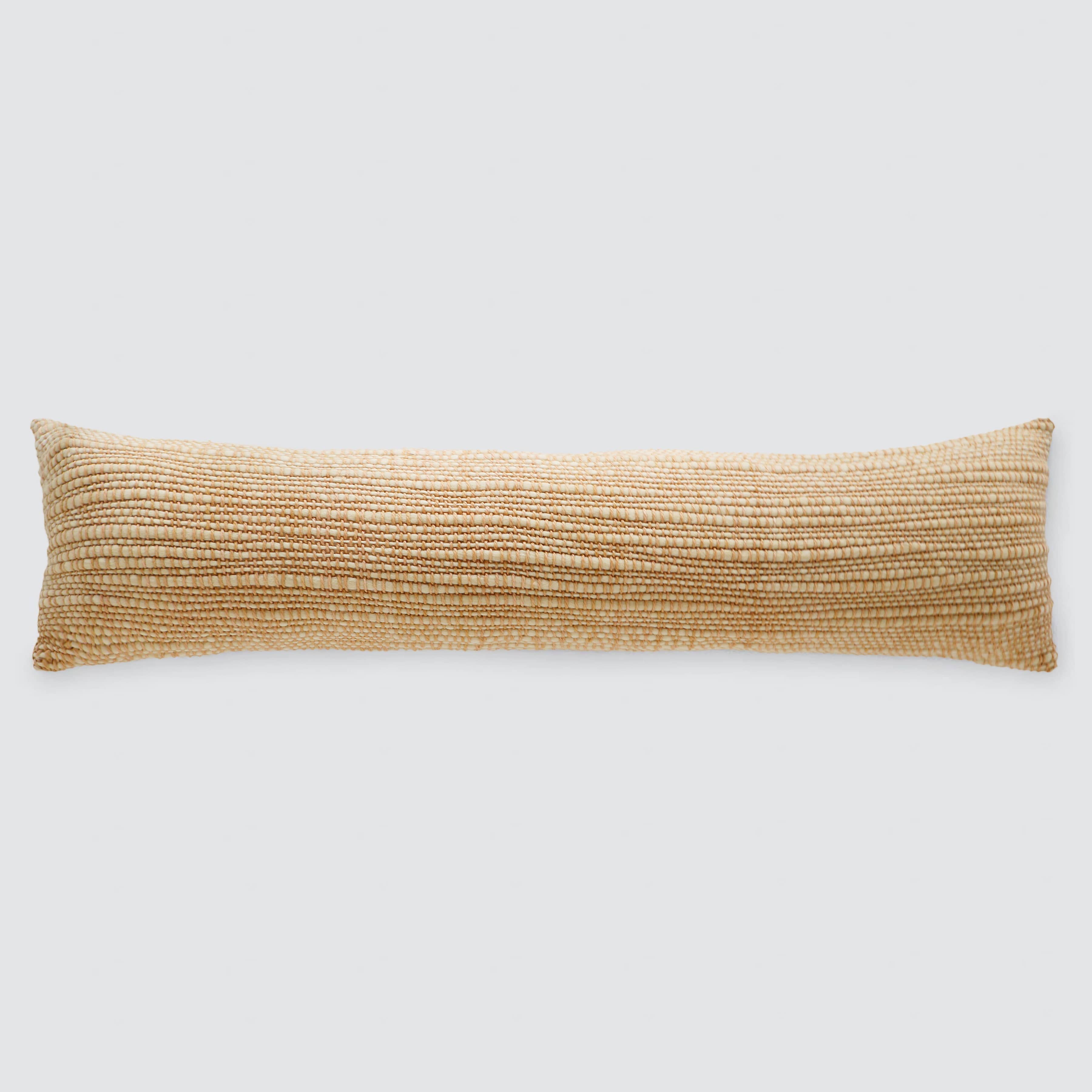 Decorative Lumbar Pillow with Fine Textured Weave | Extra-Long Design