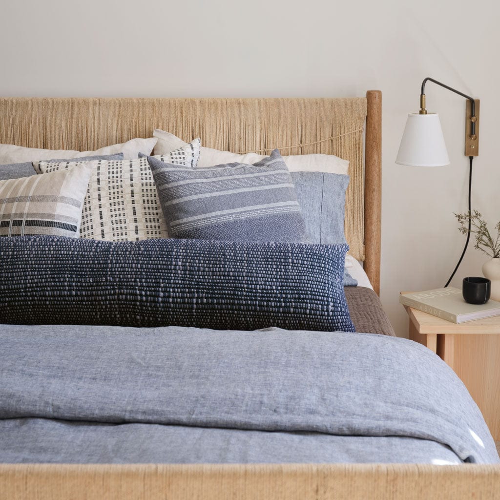 Decorative Lumbar Pillow with Fine Textured Weave | Extra-Long Design