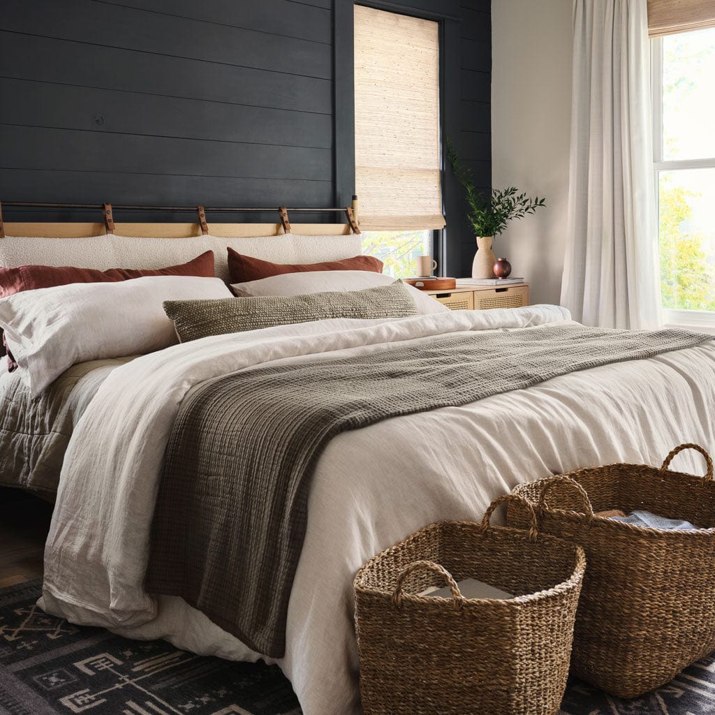 Decorative Lumbar Pillow with Fine Textured Weave | Extra-Long Design