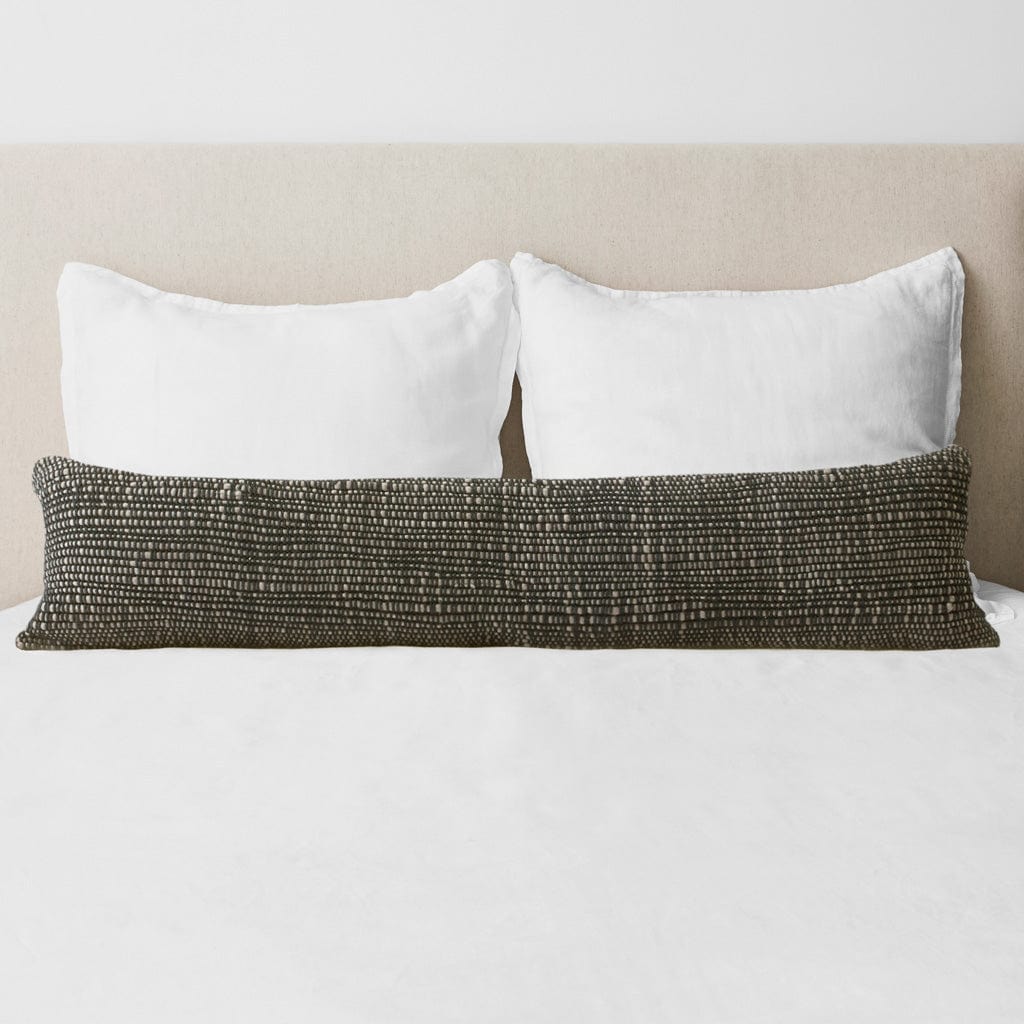 Decorative Lumbar Pillow with Fine Textured Weave | Extra-Long Design