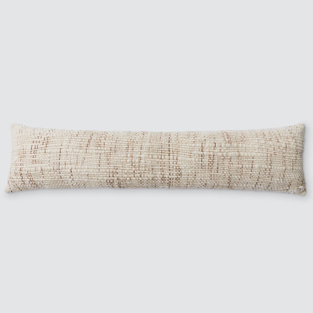 Decorative Lumbar Pillow with Fine Textured Weave | Extra-Long Design