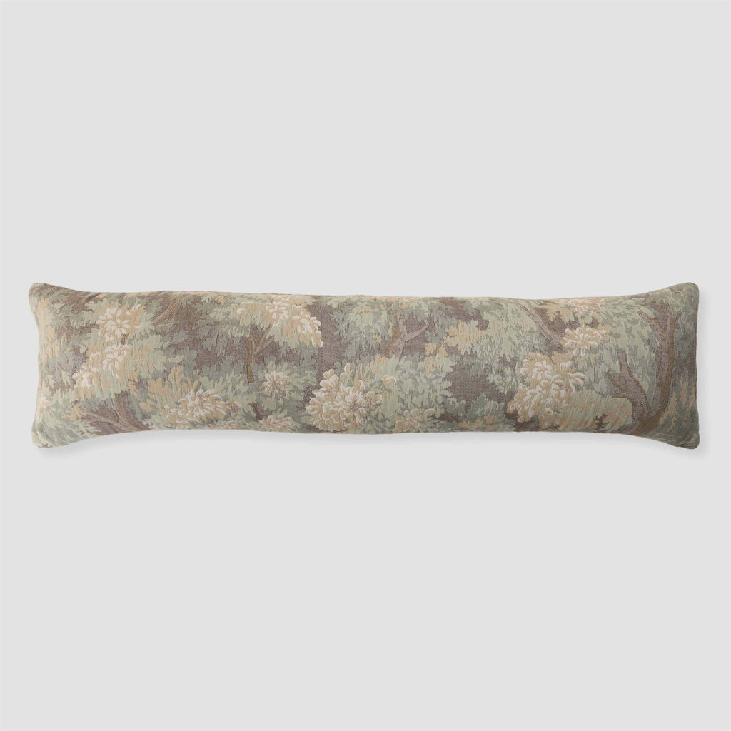 Decorative Lumbar Pillow with Soft Botanical Pattern | Extra-Long Design