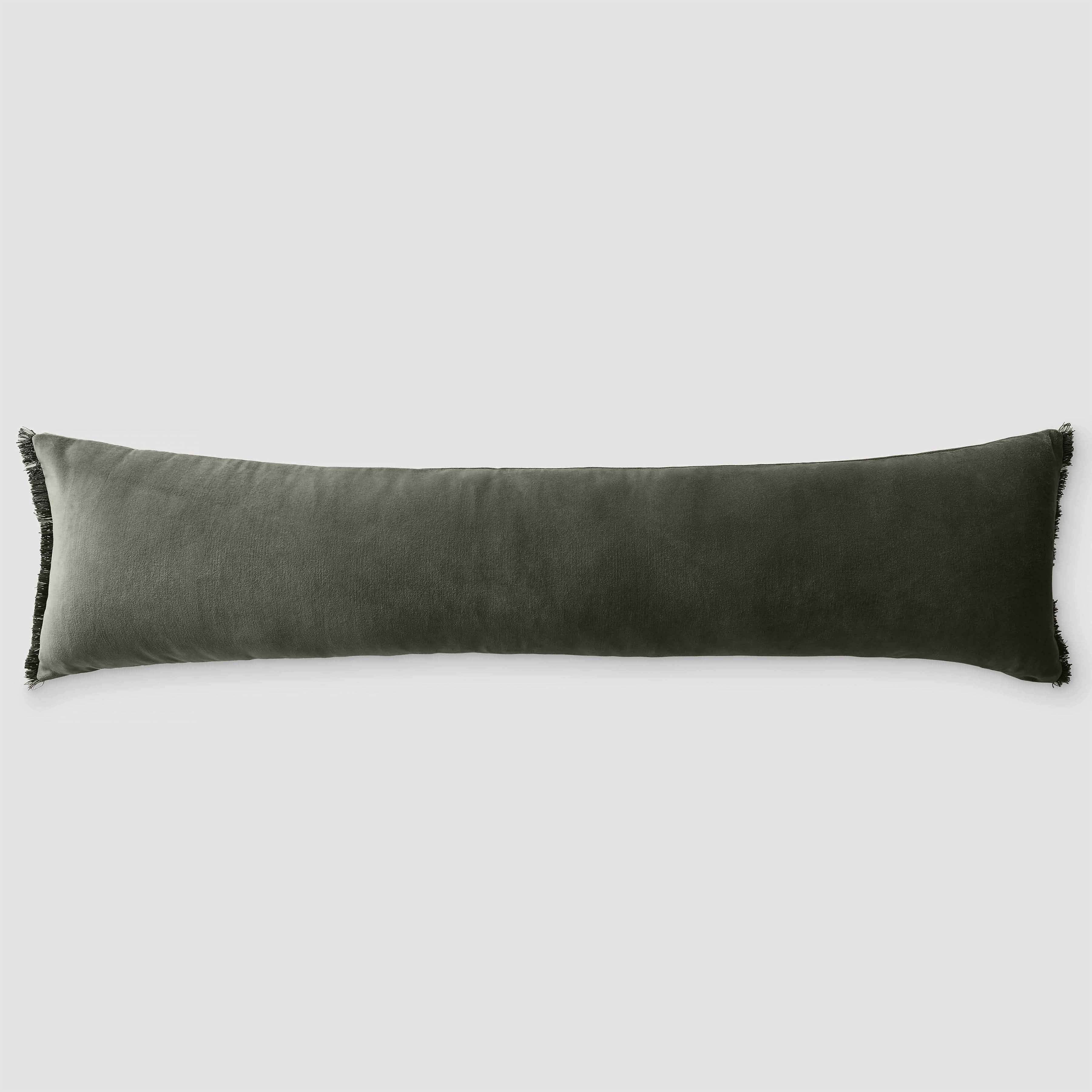Solid Color Decorative Lumbar Pillow | Soft Textured Surface | Extra-Long Design