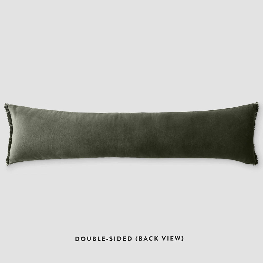 Solid Color Decorative Lumbar Pillow | Soft Textured Surface | Extra-Long Design