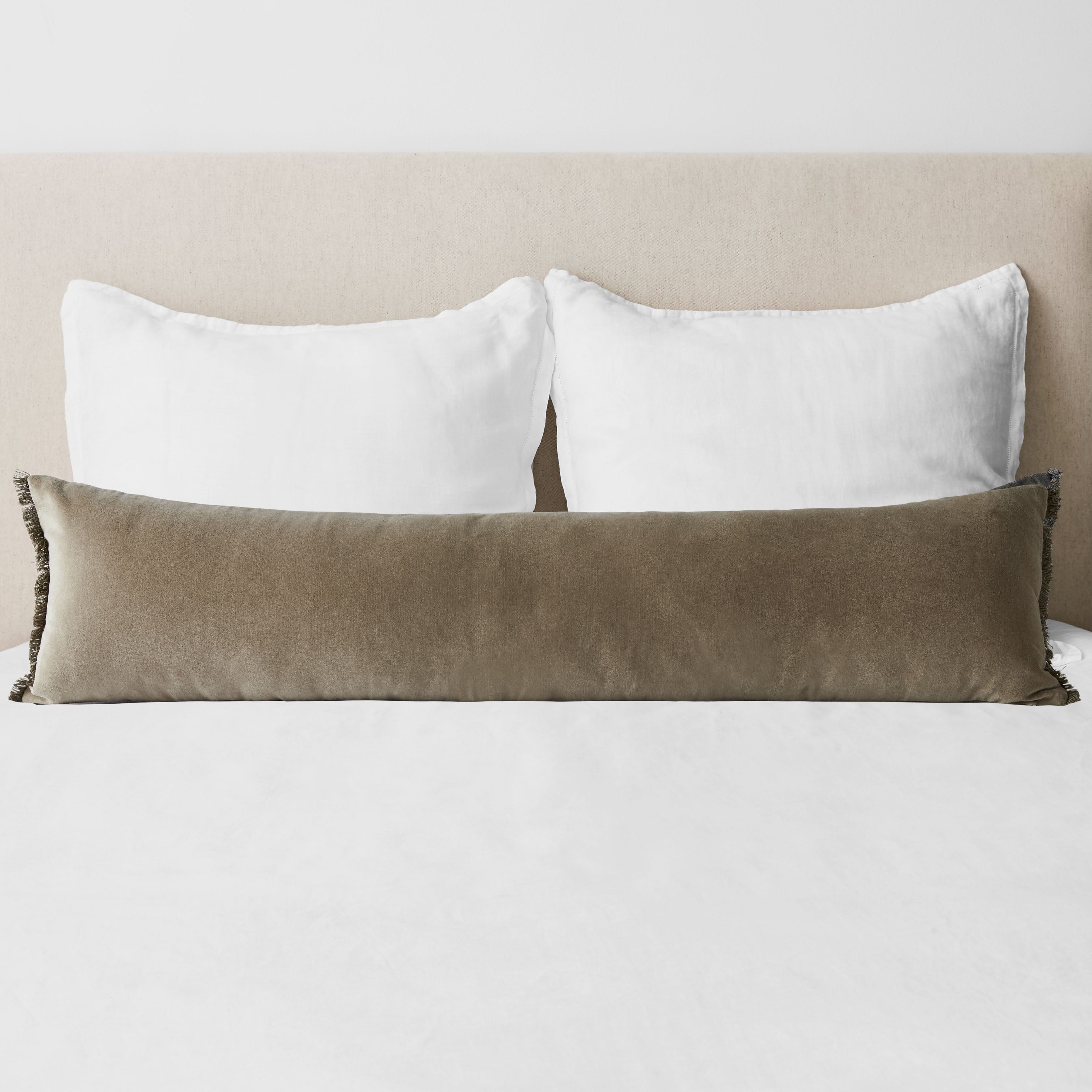 Solid Color Decorative Lumbar Pillow | Soft Textured Surface | Extra-Long Design