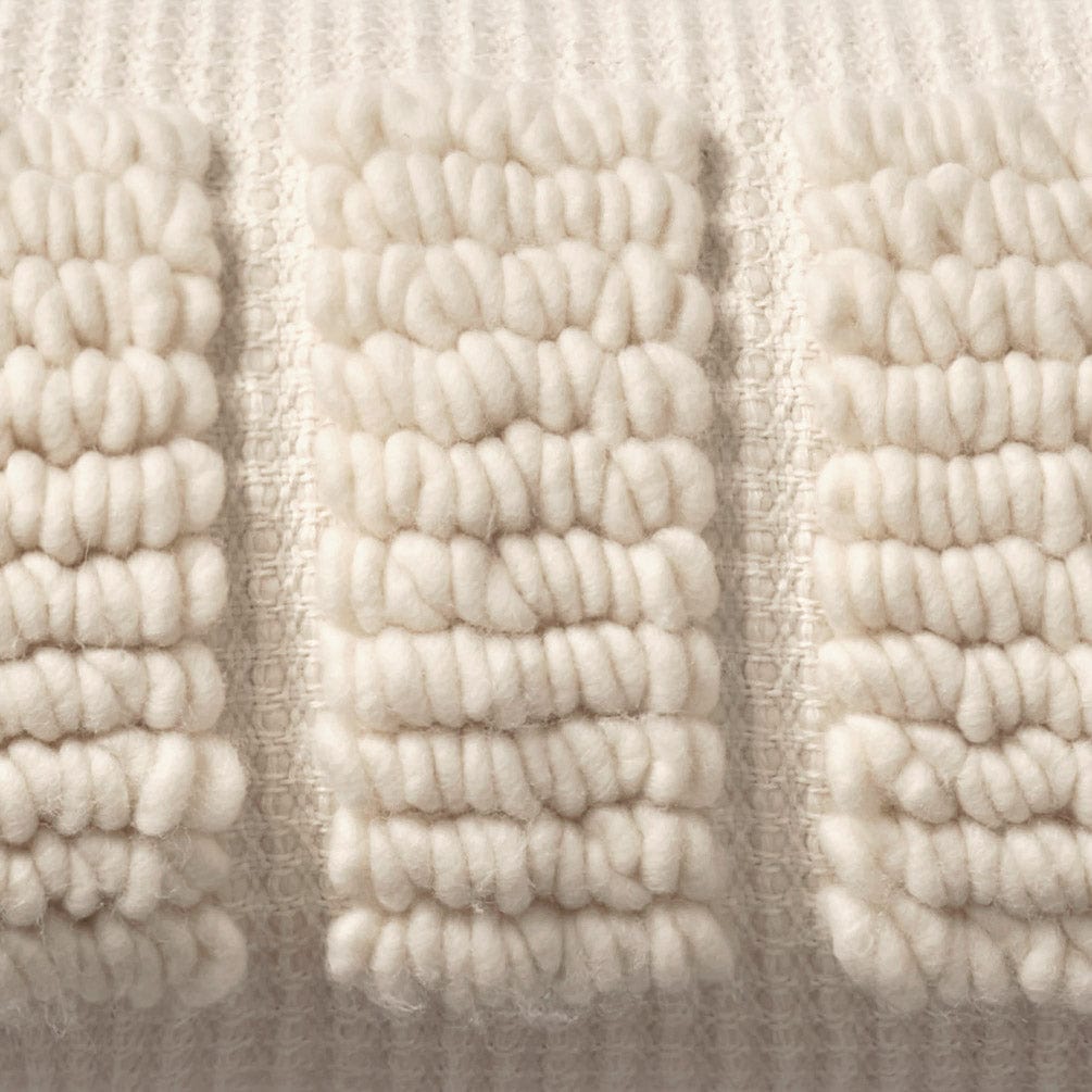 Decorative Lumbar Pillow with Sculpted Woven Texture | Extra-Long Design