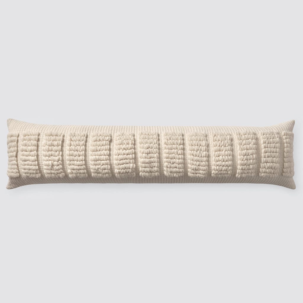 Decorative Lumbar Pillow with Sculpted Woven Texture | Extra-Long Design