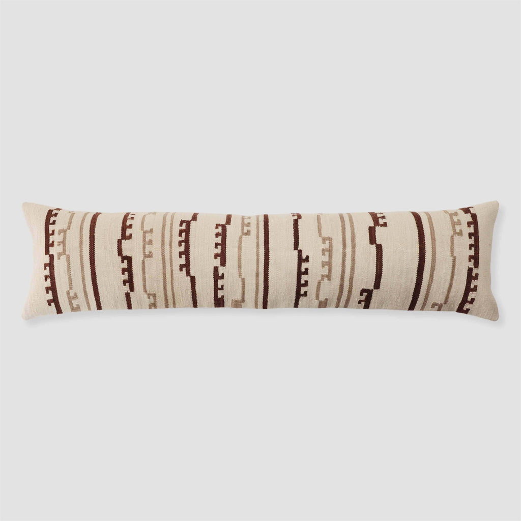 Decorative Lumbar Pillow with Linear Pattern | Extra-Long Design