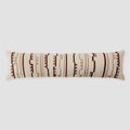 Decorative Lumbar Pillow with Linear Pattern | Extra-Long Design