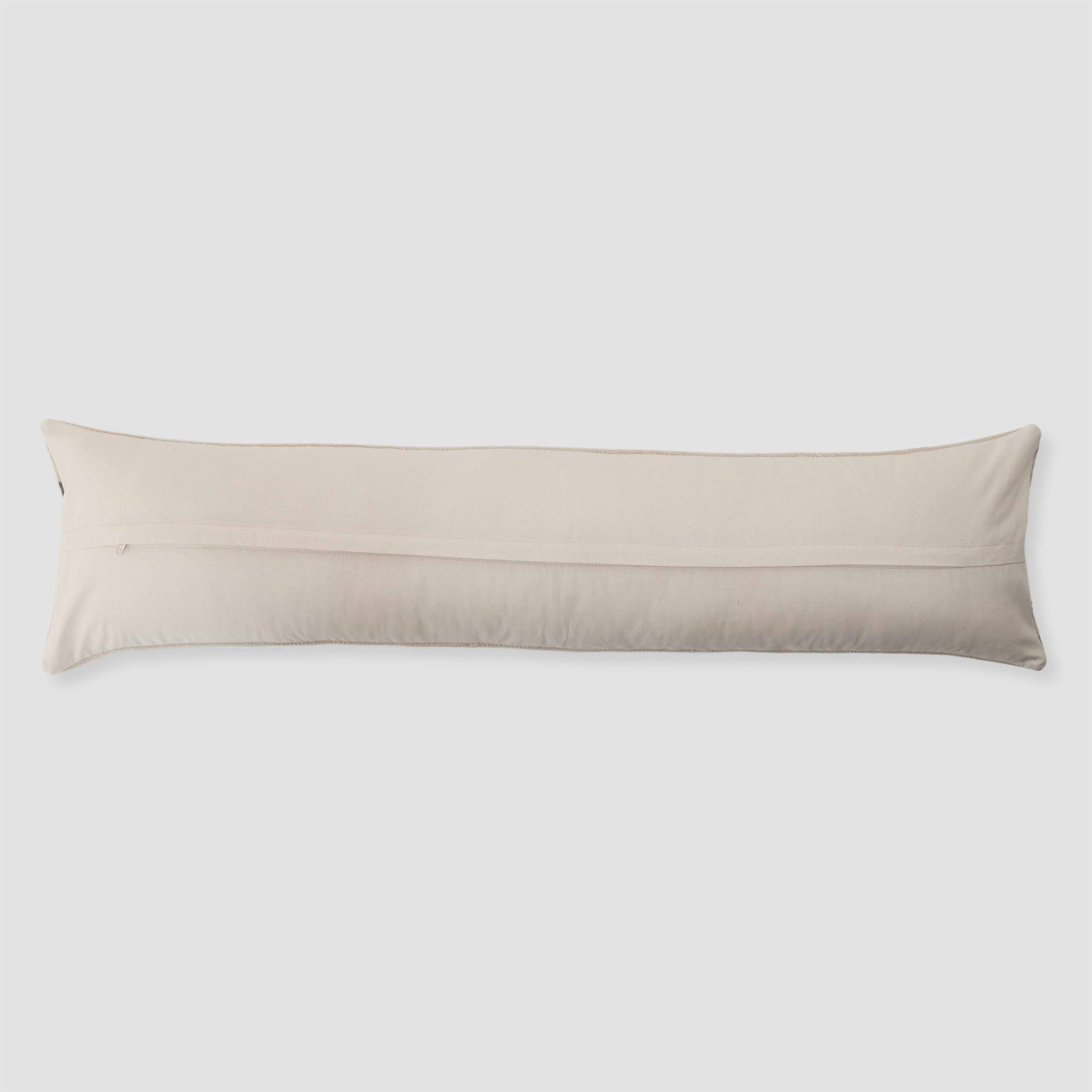 Decorative Lumbar Pillow with Linear Pattern | Extra-Long Design